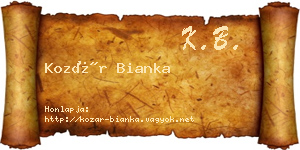 Kozár Bianka névjegykártya