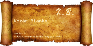 Kozár Bianka névjegykártya